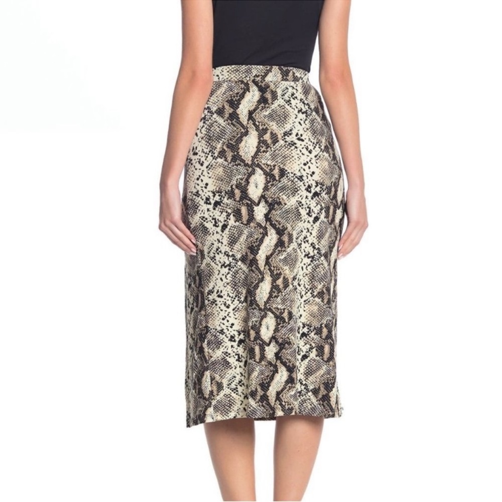 Good Luck Gem Pull-On Snake Print Ribbed Midi Skirt Size XS
